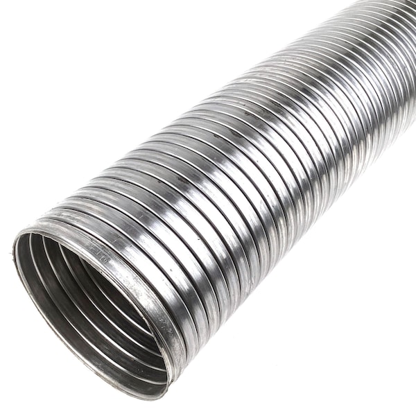 Heavy Duty Mfg Pipe, Flex, Exhaust, Cut Length, Stainless 0.016/0.020 Strip, 4 In. Dia, 24 In. Lng 17B-400-24SS - main